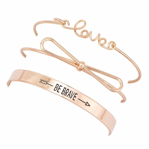 WILA Jewelry - LAST 1💕3 bracelets ✨ gold bow bar be brave love